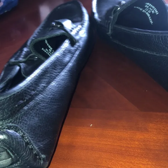 Prwnd Steve Madden black loafers size 12 genuine leather as is