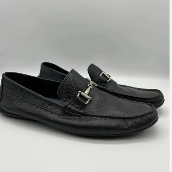 Prwnd Steve Madden black loafers size 12 genuine leather as is