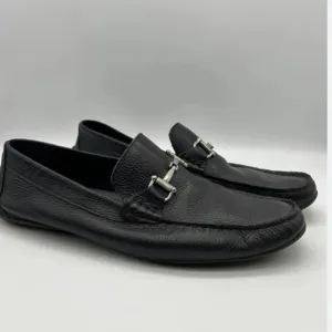 Prwnd Steve Madden black loafers size 12 genuine leather as is