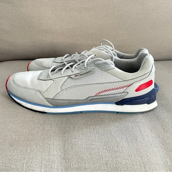 Puma BMW MMS Low Racer Gray Motorsport Inspired Sneakers Shoes Men’s Size 10.5