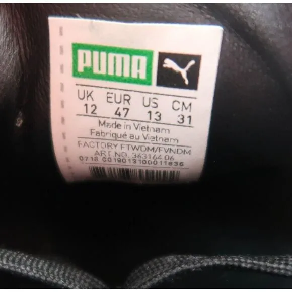 Puma Shoes Mens 13 Sneakers Lifestyle Suede Classic Black Croc Embossed Lace Up