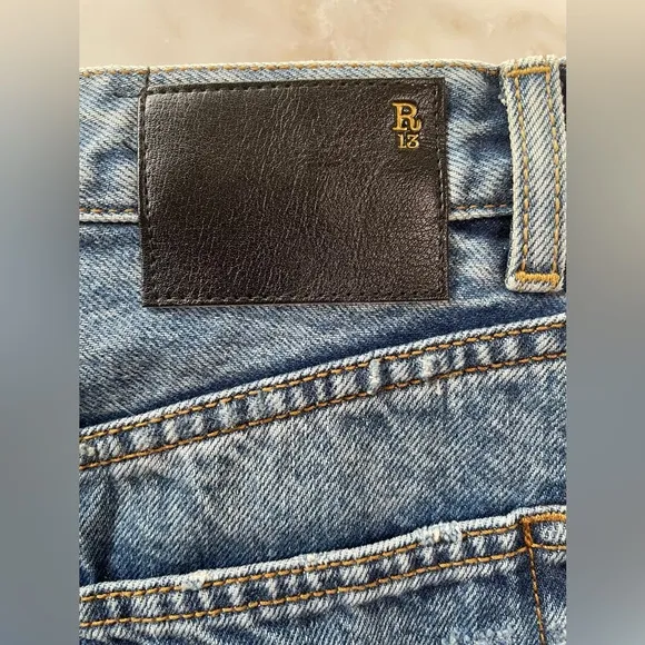 R13 Asymmetrical Distressed Denim Skirt!