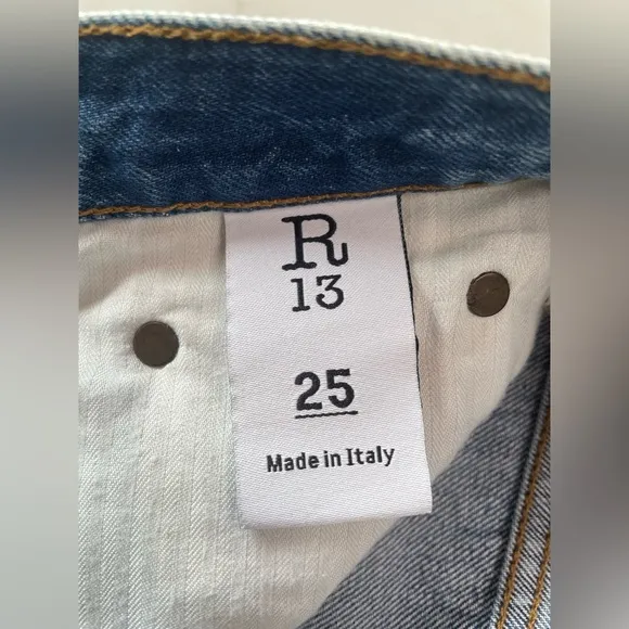R13 Asymmetrical Distressed Denim Skirt!