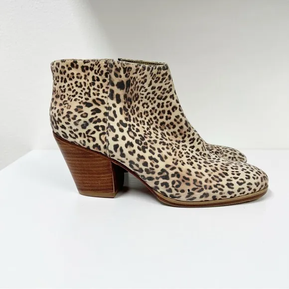 Rachel Comey Leopard Boots Booties Ankle 7 Mars? Cheetah