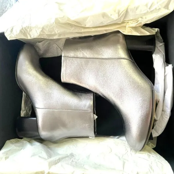 Rag &amp; Bone $525 Drea Gunmetal Leather Ankle Boot Size 38 US 8 NEW
