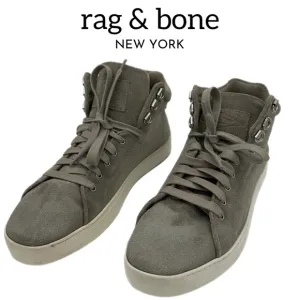 Rag &amp; Bone Kent High Top Sneakers-Light Grey Suede - Size 39/9