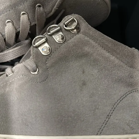 Rag &amp; Bone Kent High Top Sneakers-Light Grey Suede - Size 39/9