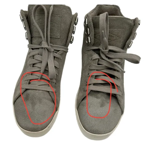Rag &amp; Bone Kent High Top Sneakers-Light Grey Suede - Size 39/9