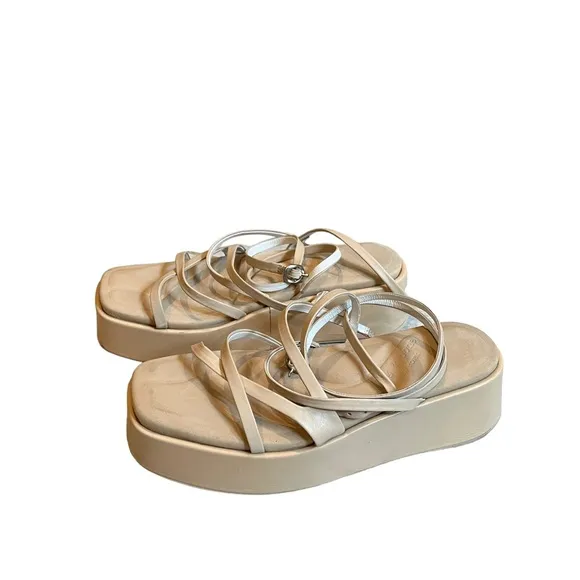RAG &amp; BONE Logan Strappy Leather Flatform Sandal, Macadamia