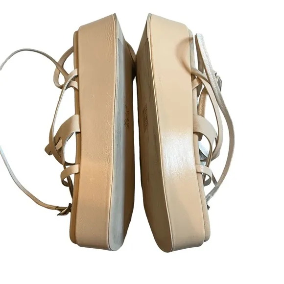 RAG &amp; BONE Logan Strappy Leather Flatform Sandal, Macadamia