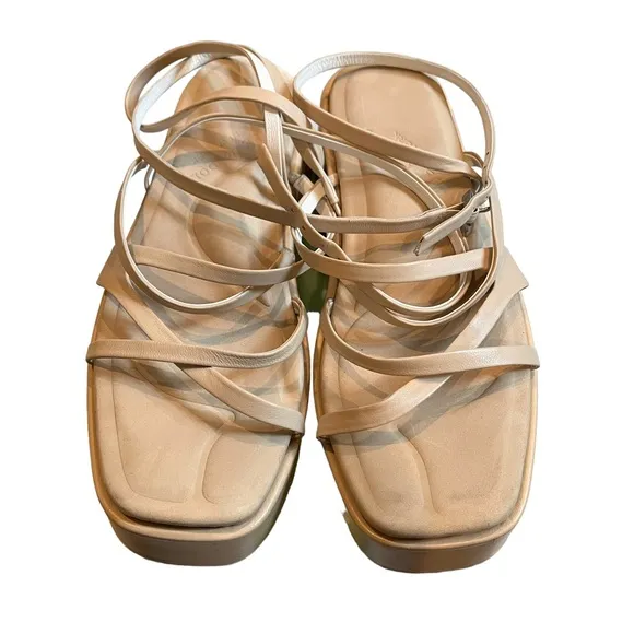 RAG &amp; BONE Logan Strappy Leather Flatform Sandal, Macadamia