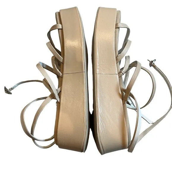 RAG &amp; BONE Logan Strappy Leather Flatform Sandal, Macadamia
