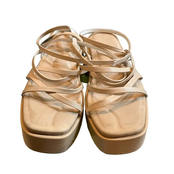 RAG &amp; BONE Logan Strappy Leather Flatform Sandal, Macadamia