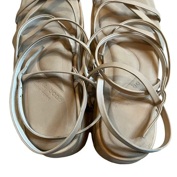 RAG &amp; BONE Logan Strappy Leather Flatform Sandal, Macadamia