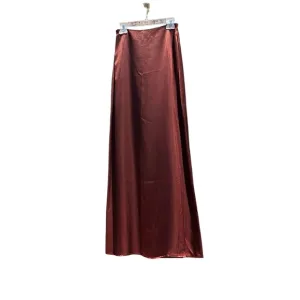 Rampage satin maxi skirt silky bronze charmeuse metallic brown slip column NWT