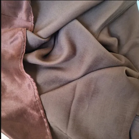 Rampage satin maxi skirt silky bronze charmeuse metallic brown slip column NWT