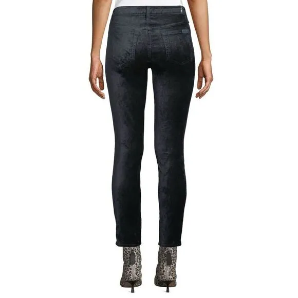 RARE 7 ALL MANKIND womens VELVET JEANS The Skinny Velvet Twilight' Size 26