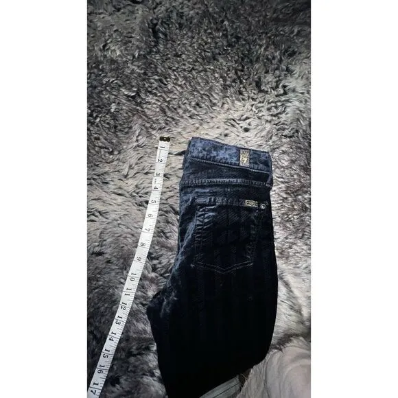 RARE 7 ALL MANKIND womens VELVET JEANS The Skinny Velvet Twilight' Size 26