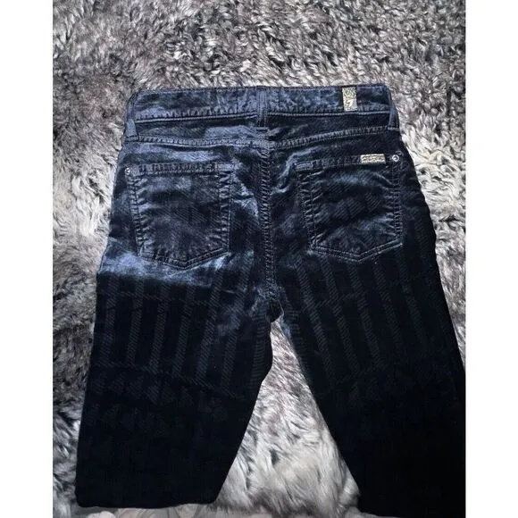 RARE 7 ALL MANKIND womens VELVET JEANS The Skinny Velvet Twilight' Size 26