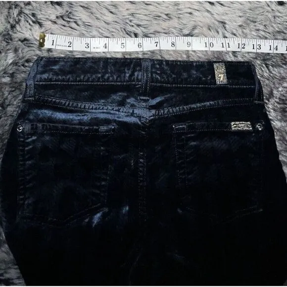 RARE 7 ALL MANKIND womens VELVET JEANS The Skinny Velvet Twilight' Size 26