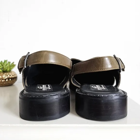 Rare Giorgio Brutini Private Collection Men's 12M Square Toe Slingback Sandals