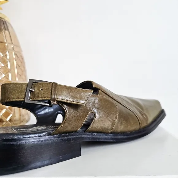 Rare Giorgio Brutini Private Collection Men's 12M Square Toe Slingback Sandals