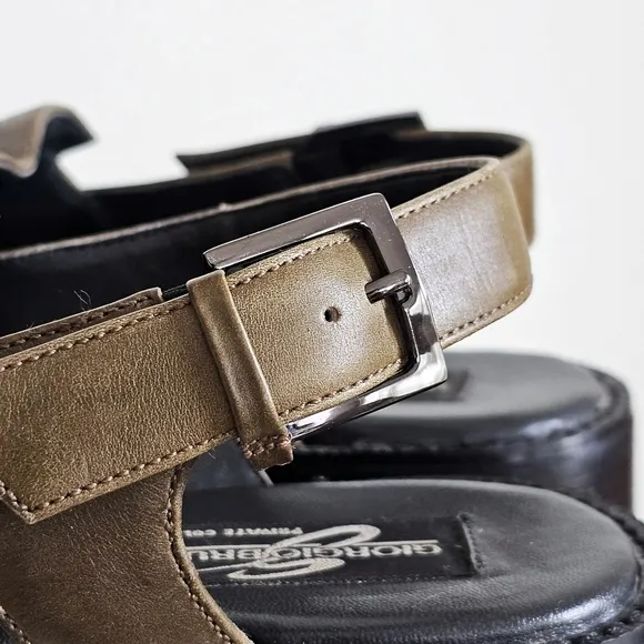 Rare Giorgio Brutini Private Collection Men's 12M Square Toe Slingback Sandals