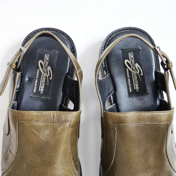 Rare Giorgio Brutini Private Collection Men's 12M Square Toe Slingback Sandals