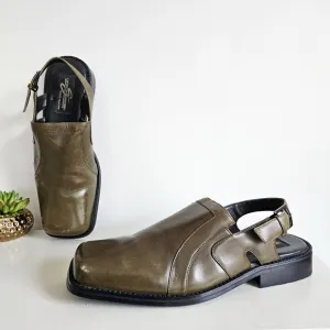 Rare Giorgio Brutini Private Collection Men's 12M Square Toe Slingback Sandals