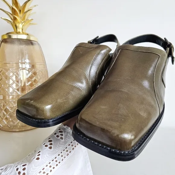 Rare Giorgio Brutini Private Collection Men's 12M Square Toe Slingback Sandals