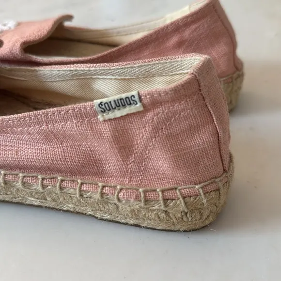 Rare SOLUDOS CIAO BELLA light pink 7 espadrilles cute slip on loafers travel