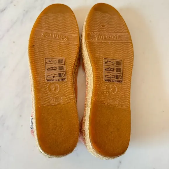 Rare SOLUDOS CIAO BELLA light pink 7 espadrilles cute slip on loafers travel