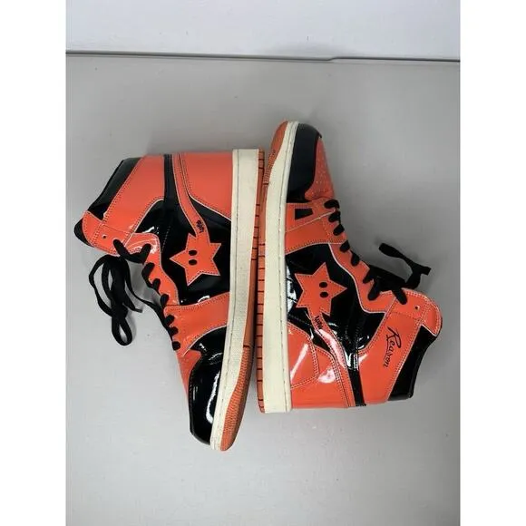 Reason Shooting Star High Top Orange Patent Leather Men’s Size 10