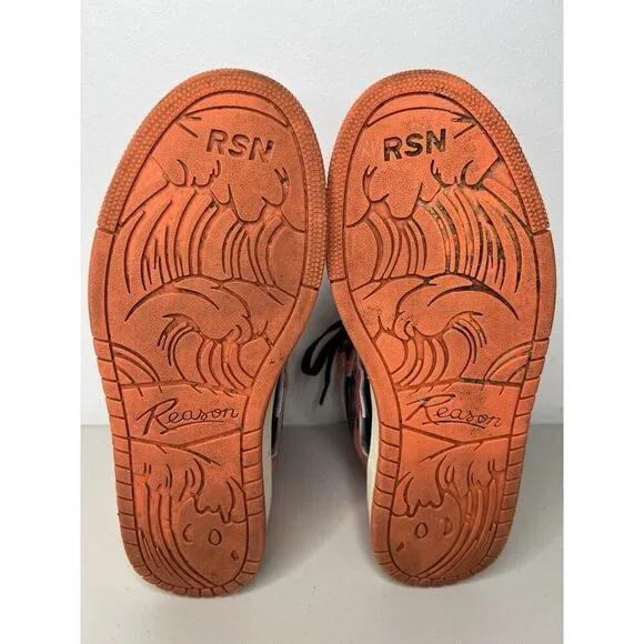 Reason Shooting Star High Top Orange Patent Leather Men’s Size 10