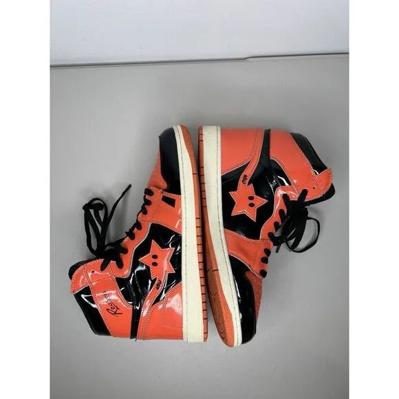 Reason Shooting Star High Top Orange Patent Leather Men’s Size 10