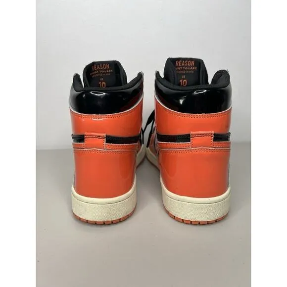 Reason Shooting Star High Top Orange Patent Leather Men’s Size 10