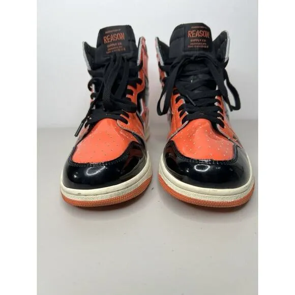 Reason Shooting Star High Top Orange Patent Leather Men’s Size 10