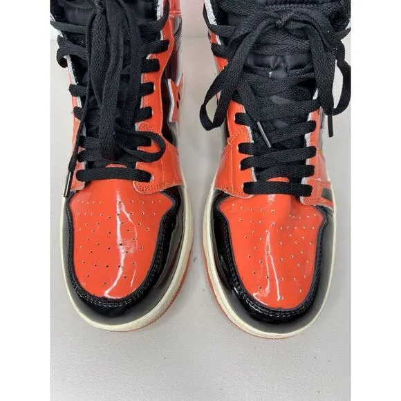 Reason Shooting Star High Top Orange Patent Leather Men’s Size 10