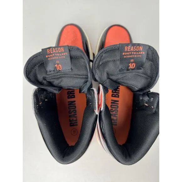 Reason Shooting Star High Top Orange Patent Leather Men’s Size 10