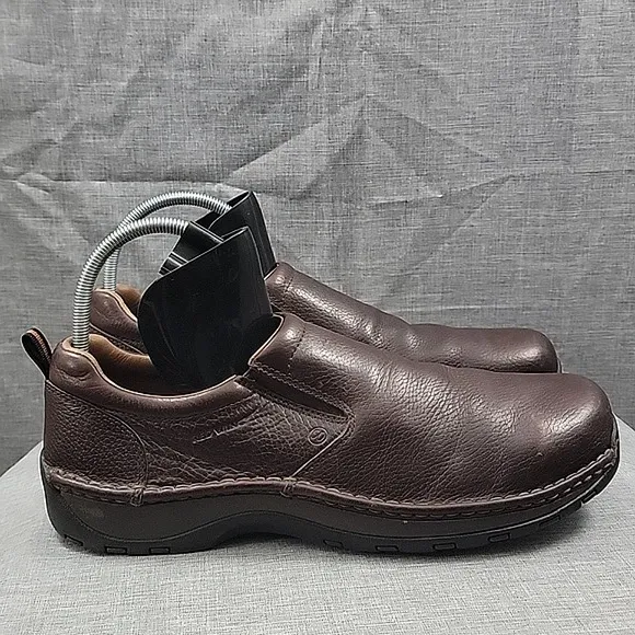 Red Wing 6702 Brown Leather Safety Shoes Loafers Slip-On men's SZ 14D Wide Width