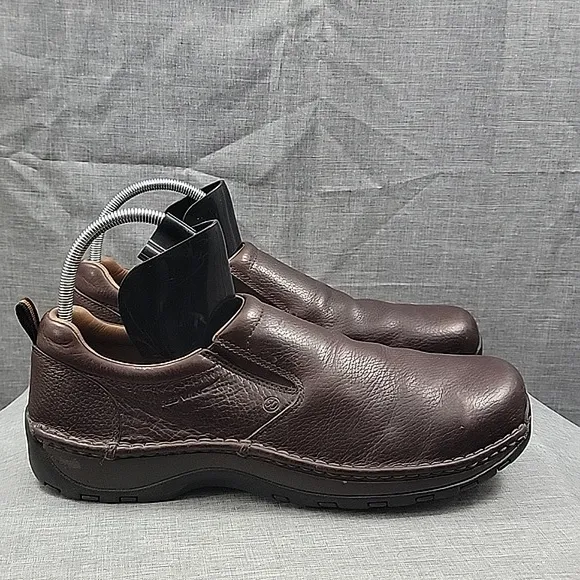 Red Wing 6702 Brown Leather Safety Shoes Loafers Slip-On men's SZ 14D Wide Width