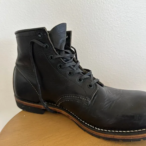 Red Wing Black Leather Heritage Boots
