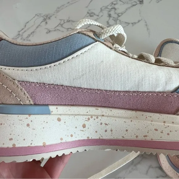 Reef Cream and Blue Sneakers with Retro Silhouette​