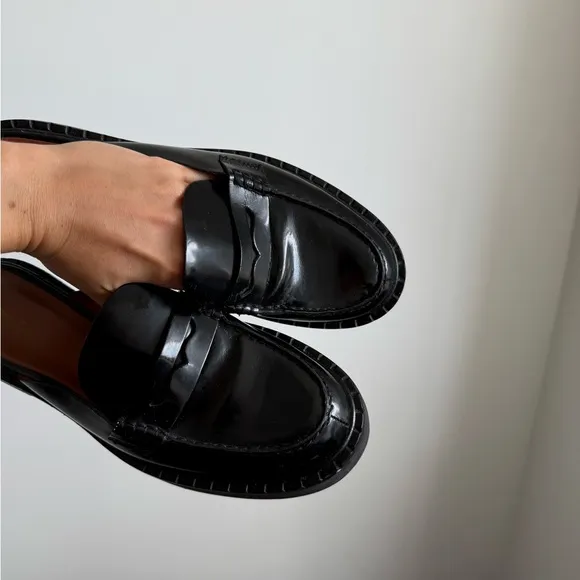 Reformation Angie Loafer Mule Black Leather