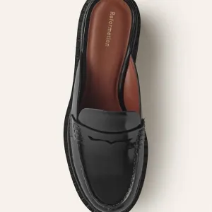 Reformation Angie Loafer Mule Black Leather