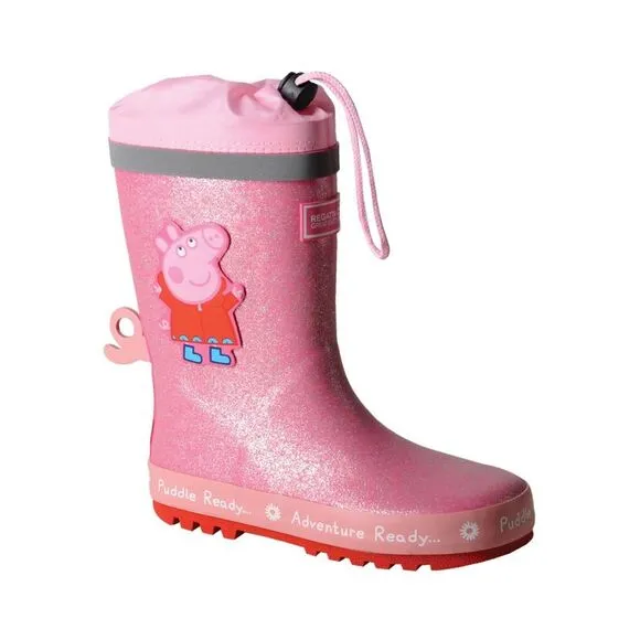 Regatta Childrens/Kids Peppa Pig Dinosaur Wellington Boots / Pink