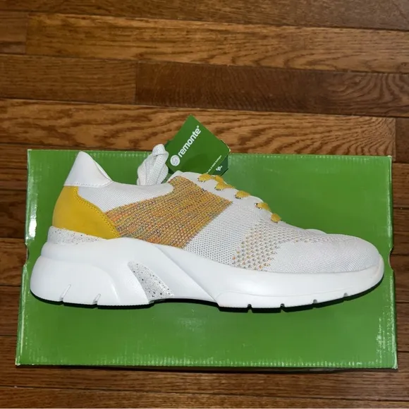 Remonte by Rieker Desi 03 Comfort Sneakers D4103 White &amp; Yellow Women’s EU 40