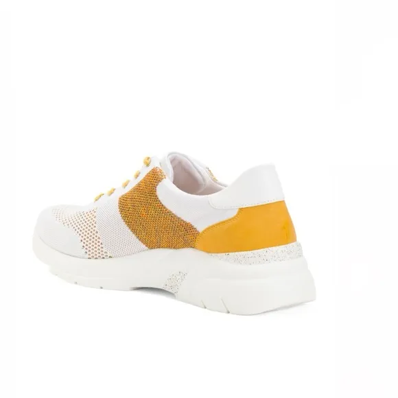 Remonte by Rieker Desi 03 Comfort Sneakers D4103 White &amp; Yellow Women’s EU 40