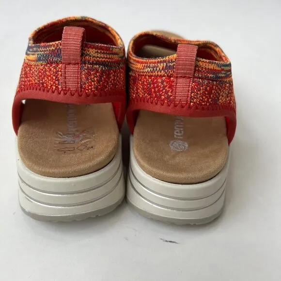 Remonte Jocelyn knit sandals in coral, Size 38