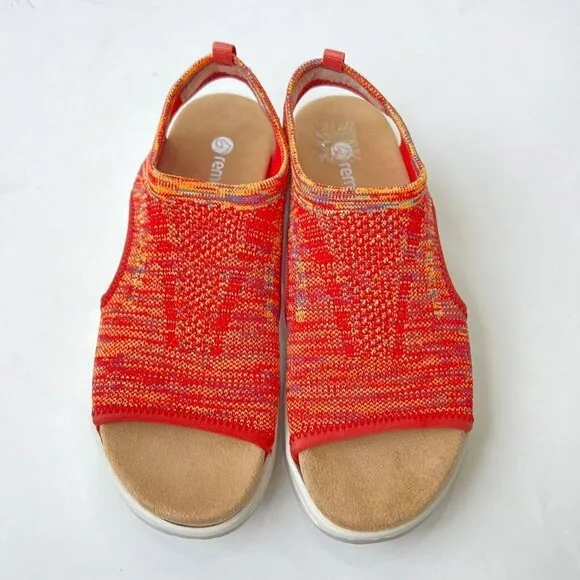 Remonte Jocelyn knit sandals in coral, Size 38